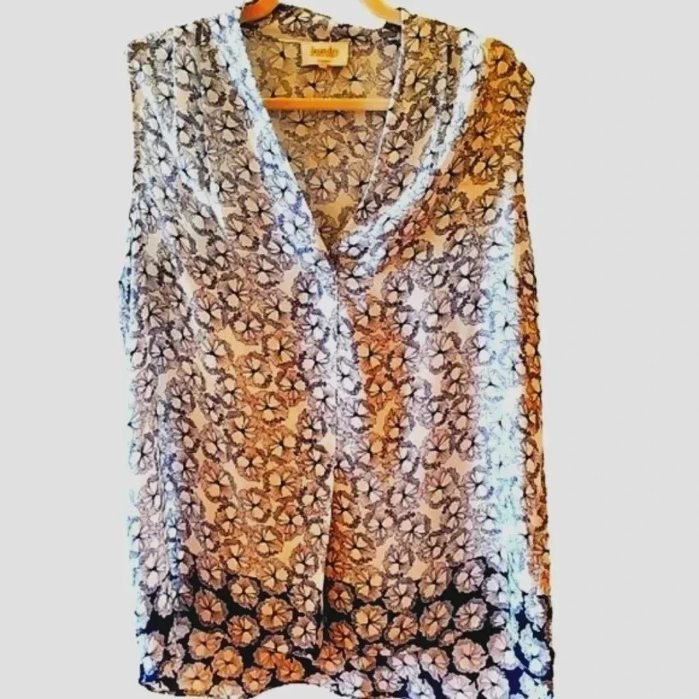 Laundry by Shelli Segal sleeveless floral print blouse Size Medium/ Large